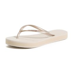 Havaianas Chanclas planas delgadas para mujer, Beige, 11-12