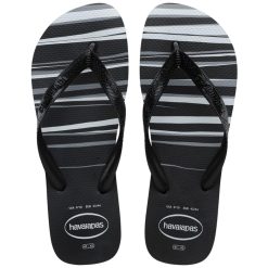 Havaianas Sandalias básicas para hombre, Negro/Blanco, 9-10