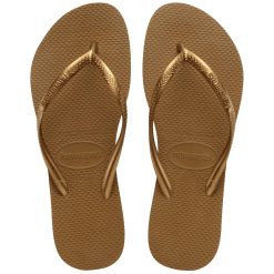 Havaianas Chanclas Slim Season para mujer, bronce, 11-12